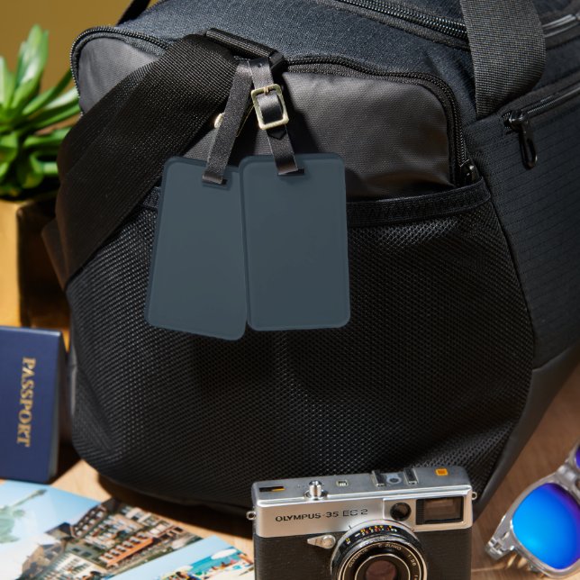 Charcoal Grey Luggage Tag (Front & Back)