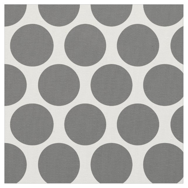 Charcoal Grey Mod Dots Fabric (Close Up)