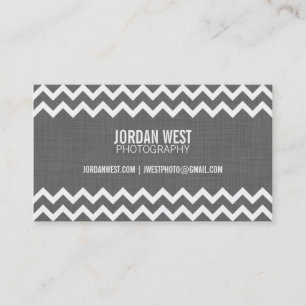 Charcoal Grey Modern Chevron Business Card