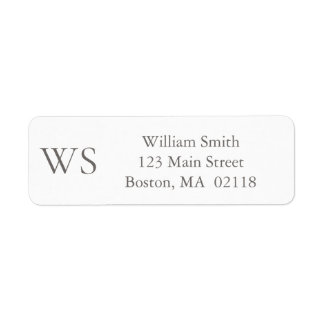Charcoal Grey Monogram Return Address 
