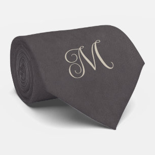 Charcoal Grey Monogram Tie