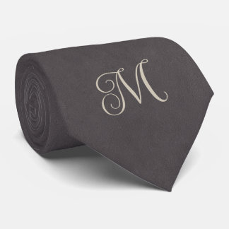 Charcoal Grey Monogram Tie