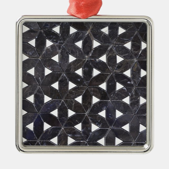 Charcoal Grey Mosaic Metal Tree Decoration (Front)