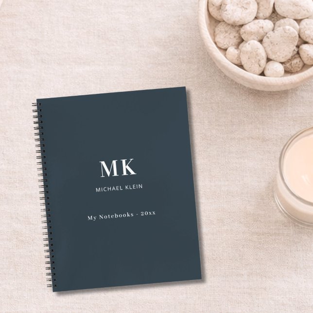 Charcoal grey name monogram notebook (Creator Uploaded)