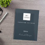 Charcoal grey name script business logo 2025 planner<br><div class="desc">A classic charcoal grey background.  Personalise and add your business,  company logo,  a text,  year and personal name.  White letters.  If you want it without text,  use your back-space key to delete.</div>