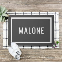 Charcoal Grey Personalised Family Name Doormat