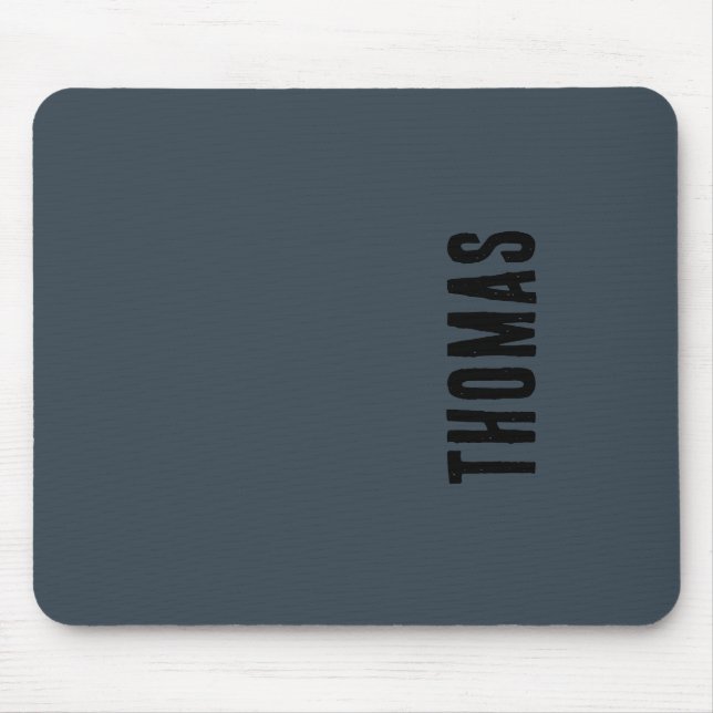 Charcoal Grey Personalised Minimalist Name Mouse Mat (Front)