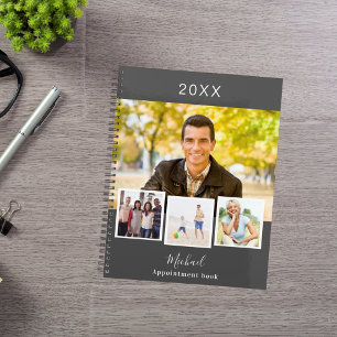 Charcoal grey photo collage appointments 2027 planner