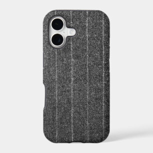 Charcoal Grey Pinstripe Tweed Slate Black Fabric