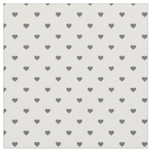 Charcoal Grey Polka Dot Hearts Fabric