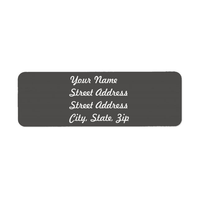 Charcoal Grey Return Address Sticker (Front)