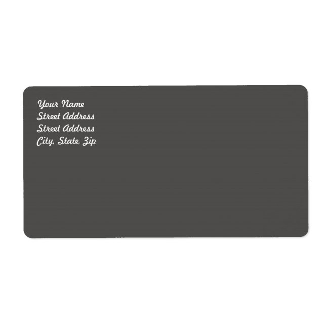 Charcoal Grey Shipping Label (Front)
