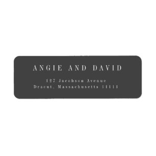 Charcoal Grey Simple Return Address Label