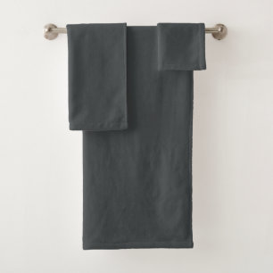 Charcoal grey (solid colour)  bath towel set