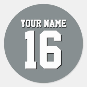 Charcoal Grey Sports Jersey Team Jersey Classic Round Sticker