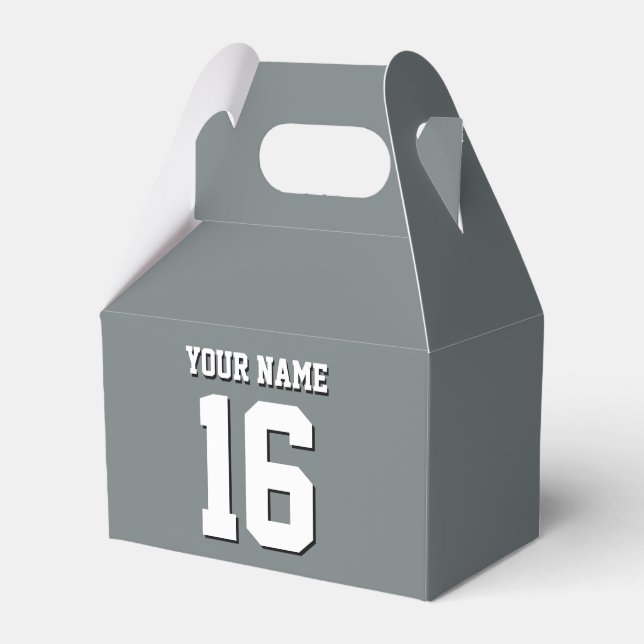 Charcoal Grey Sports Jersey Team Jersey Favour Box (Front Side)