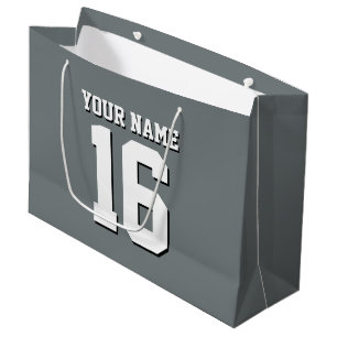 Charcoal Grey Sports Jersey Team Jersey Large Gift Bag