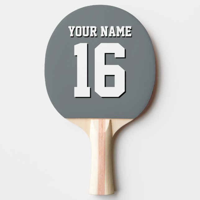 Charcoal Grey Sports Jersey Team Jersey Ping Pong Paddle (Front)
