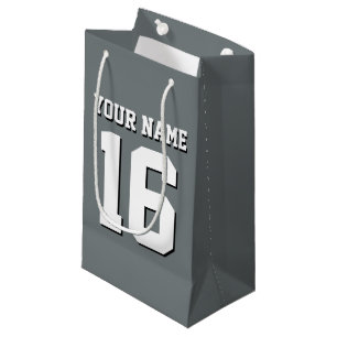 Charcoal Grey Sports Jersey Team Jersey Small Gift Bag