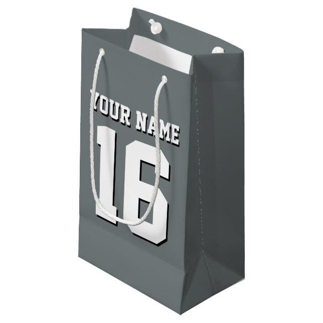 Charcoal Grey Sports Jersey Team Jersey Small Gift Bag (Front Angled)