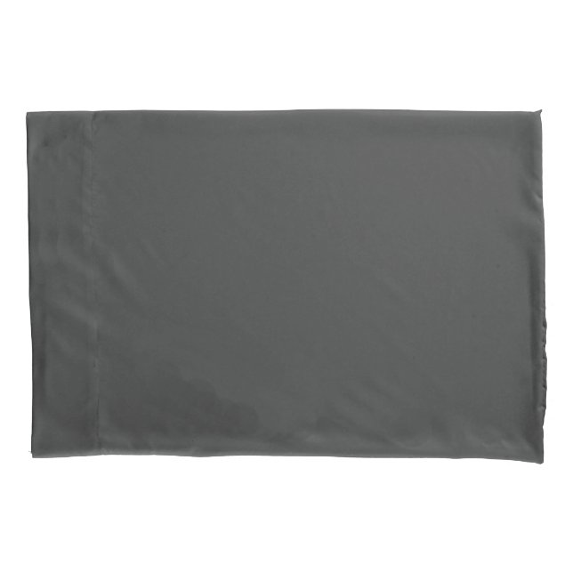 Charcoal Grey Standard Sized Single Pillowcase (Front)