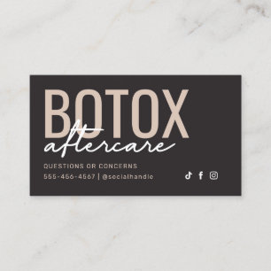 Charcoal Grey & Taupe Botox Aftercare Card