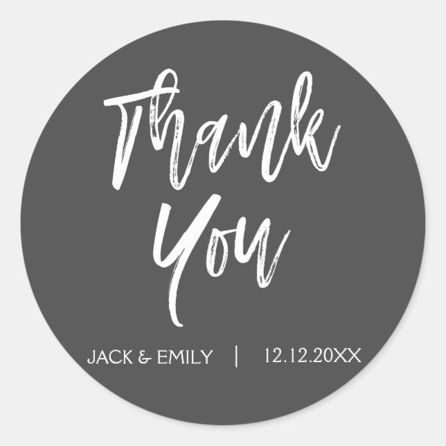 Charcoal Grey Thank You Envelope Seal (Front)