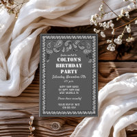 Charcoal Grey Western Bandanna Print Birthday Part