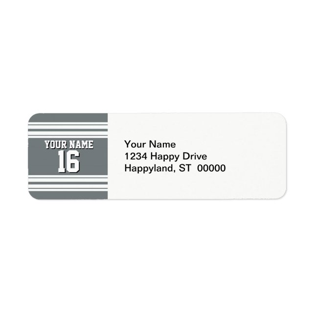 Charcoal Grey White Team Jersey Custom Number Name (Front)