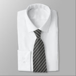 Charcoal Grey with Ivory White Pinstripes Tie<br><div class="desc">Charcoal Grey 434343 Stripes with Ivory White FFFFF0 Pinstripes Background</div>