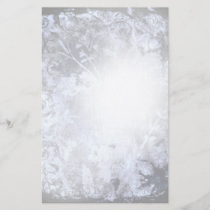 Charcoal Grunge Abstract Floral  Stationary Stationery