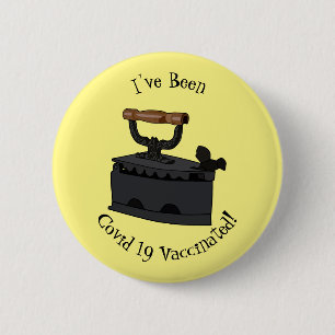 Charcoal iron cartoon illustration 6 cm round badge