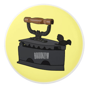 Charcoal iron cartoon illustration ceramic knob