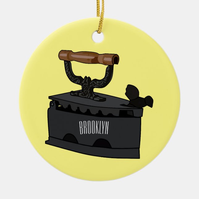 Charcoal iron cartoon illustration  ceramic tree decoration (Front)