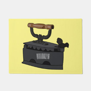 Charcoal iron cartoon illustration  doormat