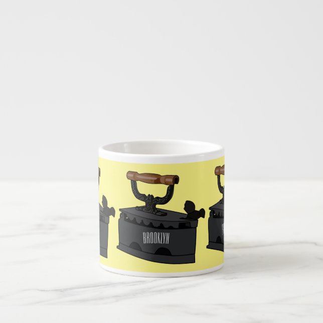 Charcoal iron cartoon illustration  espresso cup (Front)