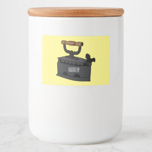 Charcoal iron cartoon illustration food label