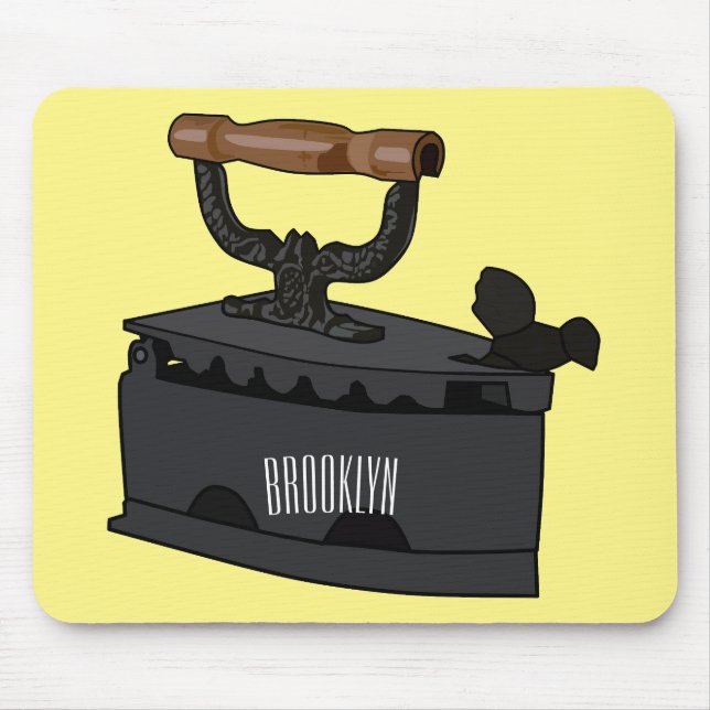 Charcoal iron cartoon illustration  mouse mat (Front)
