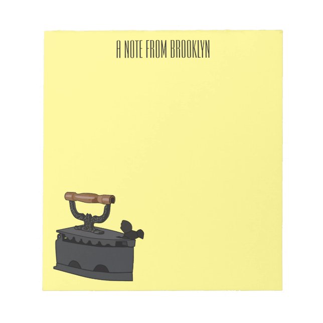 Charcoal iron cartoon illustration  notepad (Front)