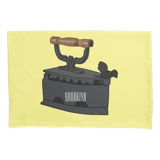 Charcoal iron cartoon illustration  pillowcase (Front)