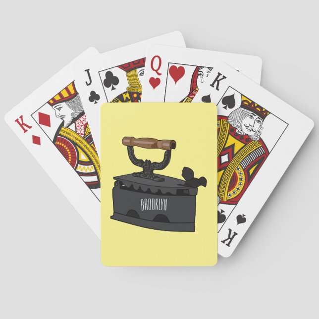Charcoal iron cartoon illustration  playing cards (Back)