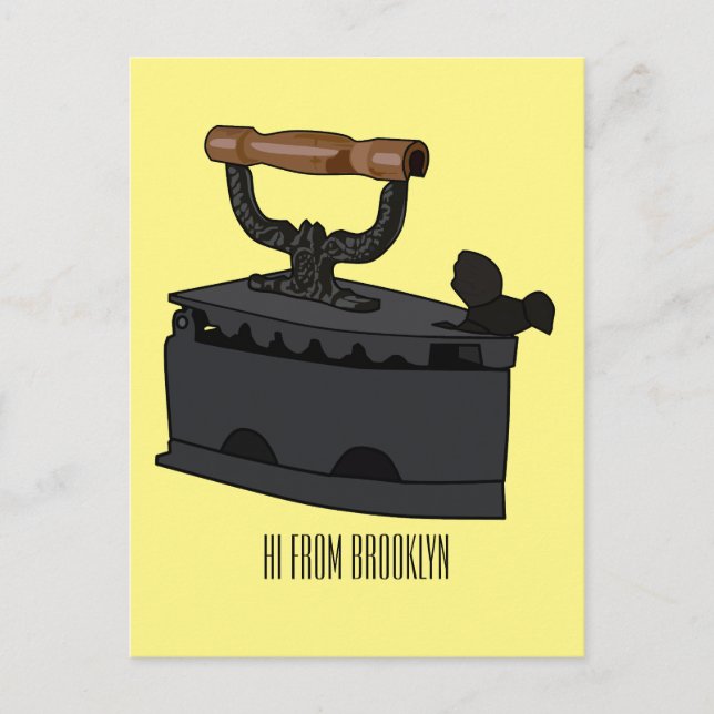 Charcoal iron cartoon illustration  postcard (Front)