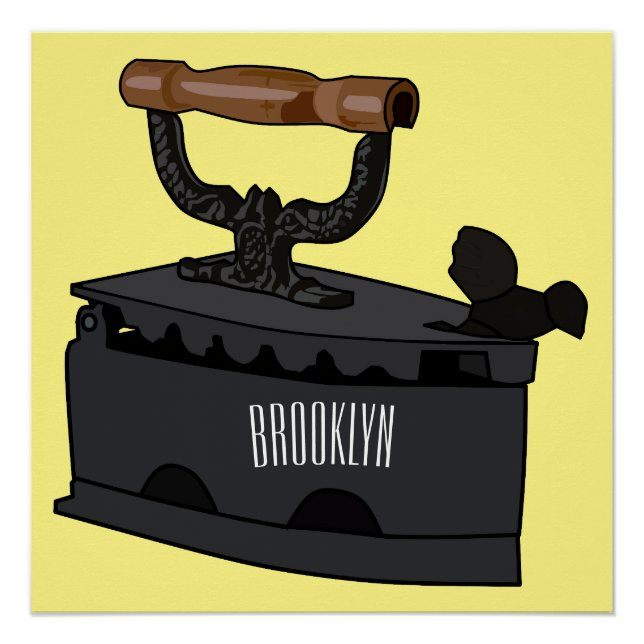 Charcoal iron cartoon illustration  poster (Front)