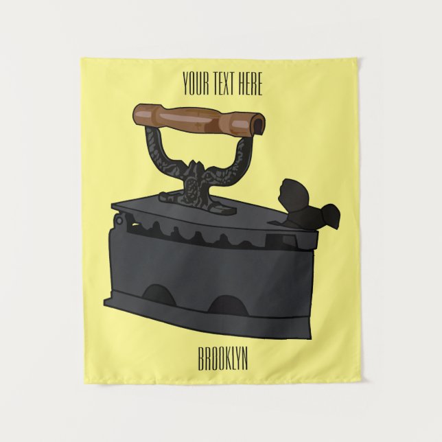 Charcoal iron cartoon illustration  tapestry (Front)