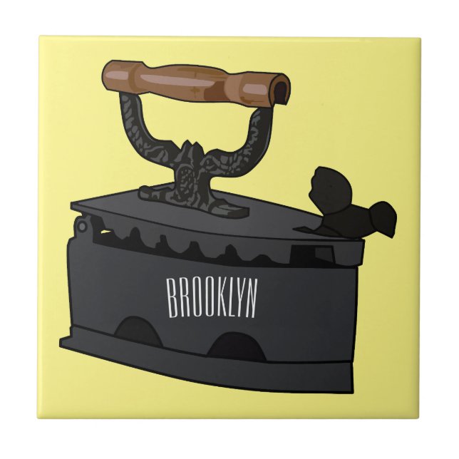 Charcoal iron cartoon illustration  tile (Front)