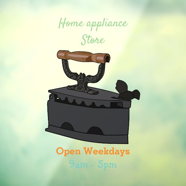 Charcoal iron cartoon illustration window cling (Sheet 3)