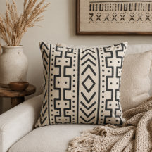 Charcoal Ivory Mudcloth Inspired | Modern Tribal