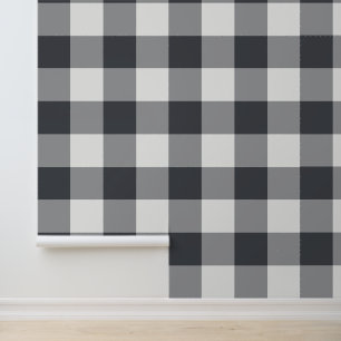 Charcoal Jumbo Buffalo Plaid Gingham Wallpaper