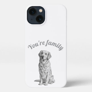 Charcoal Lead Grey Dog Sketch iPhone 13 Case
