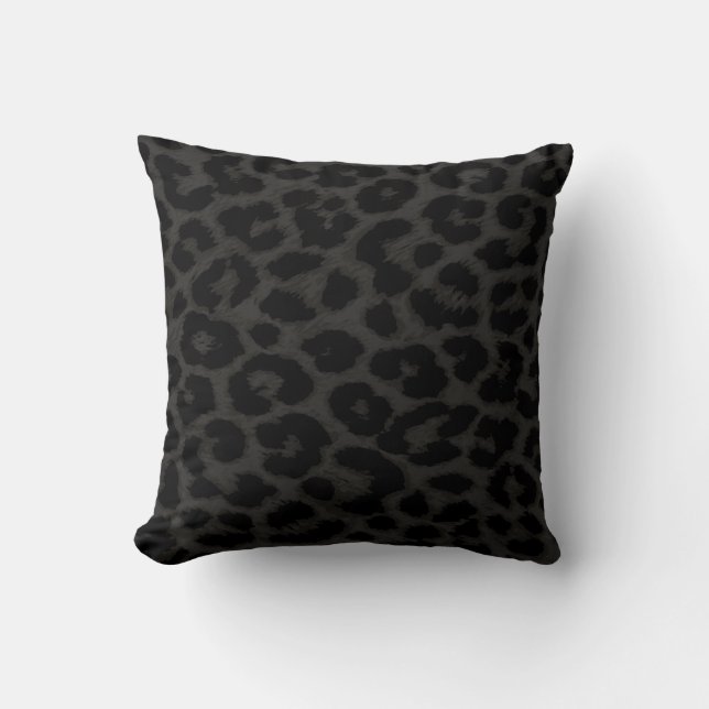 Charcoal Leopard Cushion (Front)